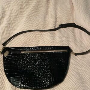 Clare V Grande Fanny in Black Croc